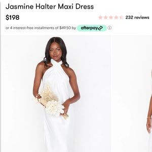 Show Me Your Mumu - Jasmine Halter Dress - Ivory Luxe Satin